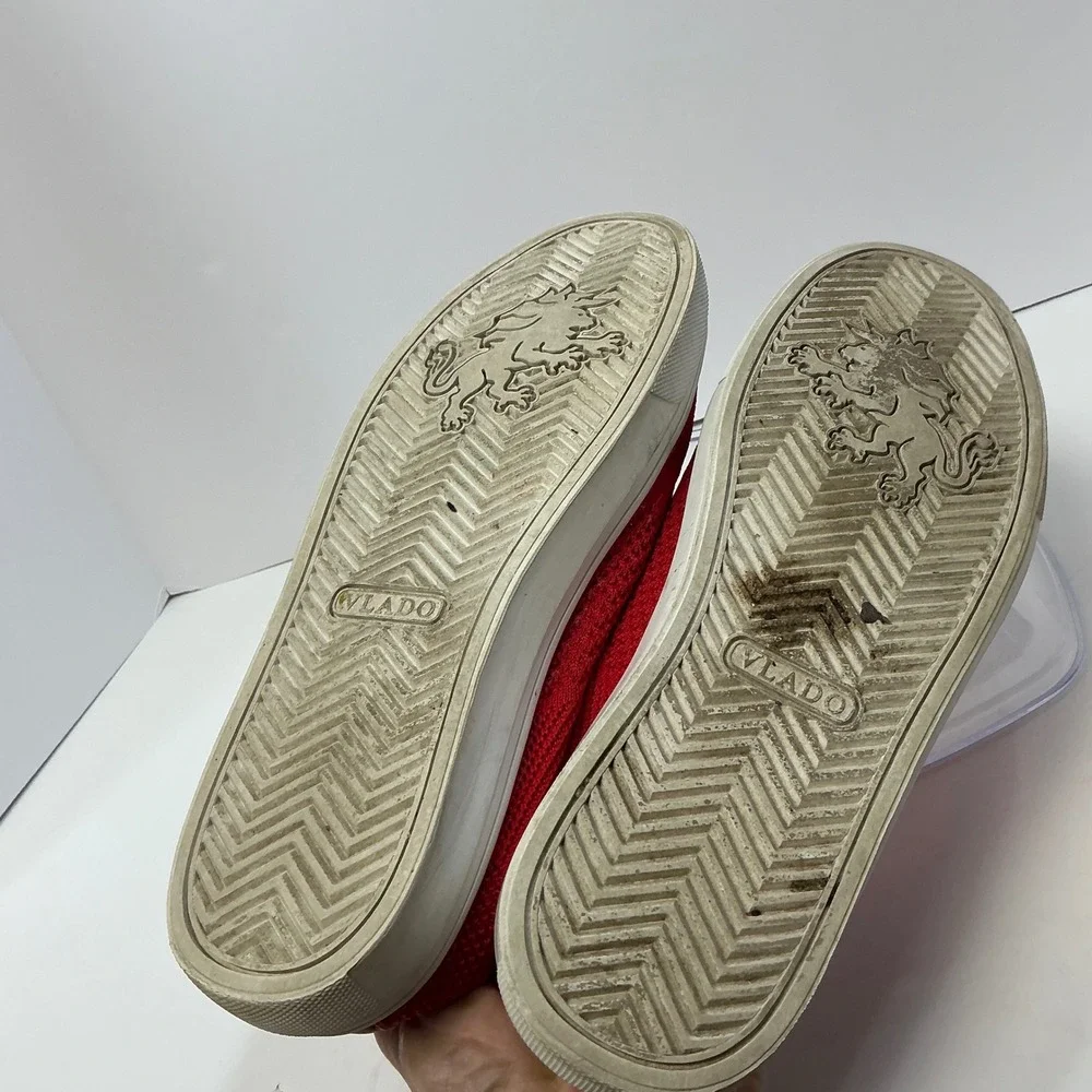 Vlado Red Knit Sneakers Casual Lace‎ Up Lightweight Comfort Shoes Mens Size
